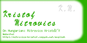 kristof mitrovics business card